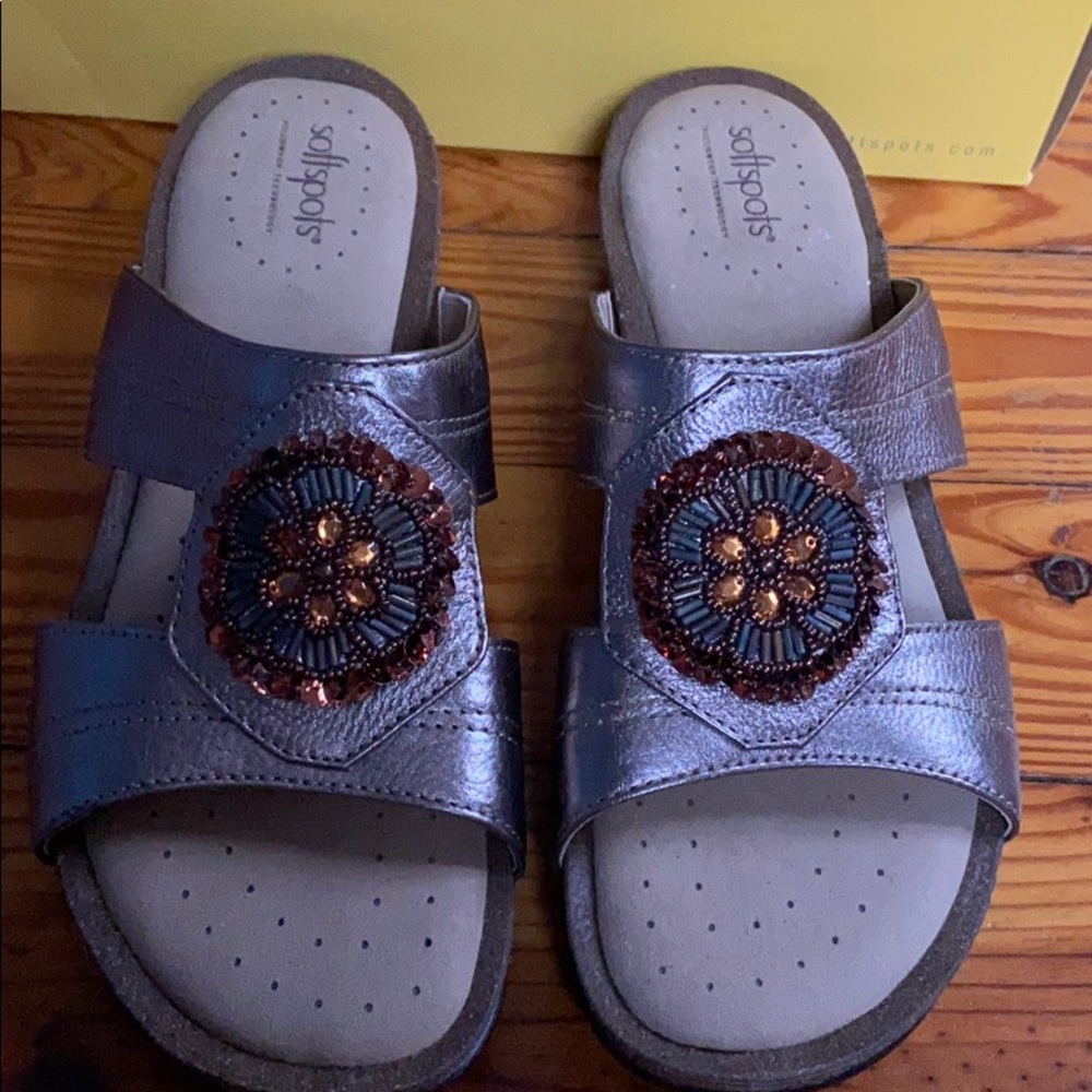 Softspots mindy sandal anthracite sz 10 nib